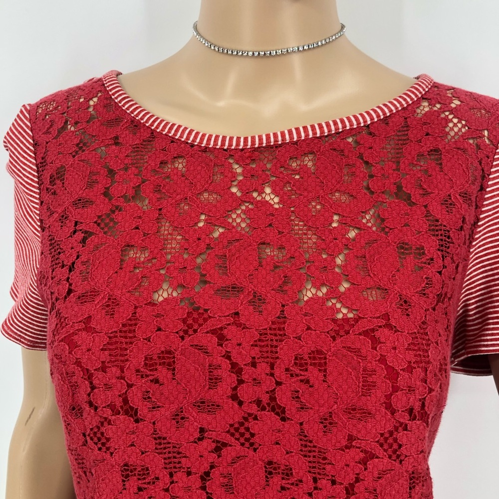 Nanette Lepore Grand Entry Blouse Red Medium - Picture 3 of 6